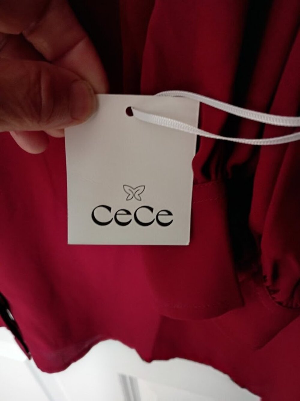 Burgundy CeCe short sleeve blouse - Picture 5 of 8